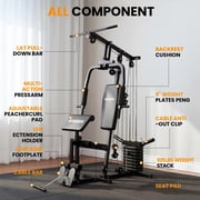 Syedee Multifunctional Home Gym System, Home Gym Station with 105LBS Weight Stack, All in One Workout Machine for Full Body Strength Training
