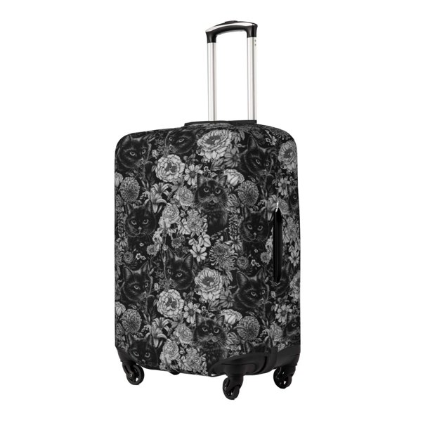 Balery Black Cats In A Garden Funda de equipaje, fundas para maletas, elástica, lavable, protector de maletas, compatible con maletas de 18 a 32 pulgadas-Large