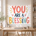 thumbnail image 5 of "You Are a Blessing" Typography on White Background, Whimsical Boho Art for Women, Inspirational Art Decor, Housewarming Gift, Tapestry Wall Hanging for Bedroom and Living Room, 5 of 7