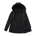 thumbnail image 3 of Women's Solid Mid Length Jacket With Large Collar And Warm Winter Coat,Size:L, 3 of 7