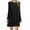 Black, variant on Lindreshi Fall Dresses for Women Homecoming Dresses Women's Fashion Casual Long Sleeve Solid Round Neck Ladies Loose Mini Dress