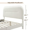 thumbnail image 5 of Furniture of America Aliz Modern Boucle Fabric Platform Bed, Queen, White, 5 of 21