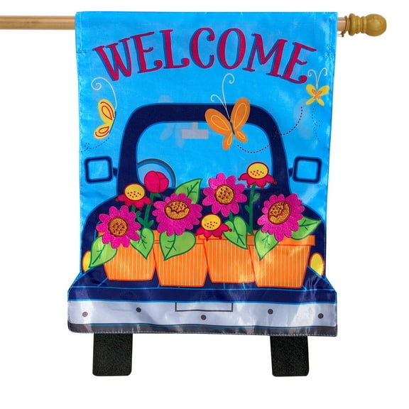 Briarwood Lane Spring Pickup Applique House Flag