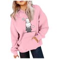 thumbnail image 2 of Cute Cat Graphic Hoodies for Teen Girls Cartoon Printed Hoodie Long Sleeves Hooded Sweatshirt Pullover,Pink,5-6 Years, 2 of 3