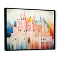 thumbnail image 2 of Designart "Vibrant Blush Pastel Fortress" Castles Floater Framed Wall Art Living Room, 2 of 5
