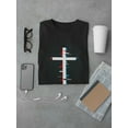 thumbnail image 3 of Christian Cross In Glitch T-Shirt Men -Image by Shutterstock, Male 3X-Large, 3 of 4