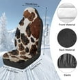 thumbnail image 5 of Garronmavis Fuzzy Car Seat Covers Brown Cow Patterns 2 Piece Vehicle Seat Car Seats Covers Fit Most Cars Cozy Car Seat Cover Cushion, 5 of 7