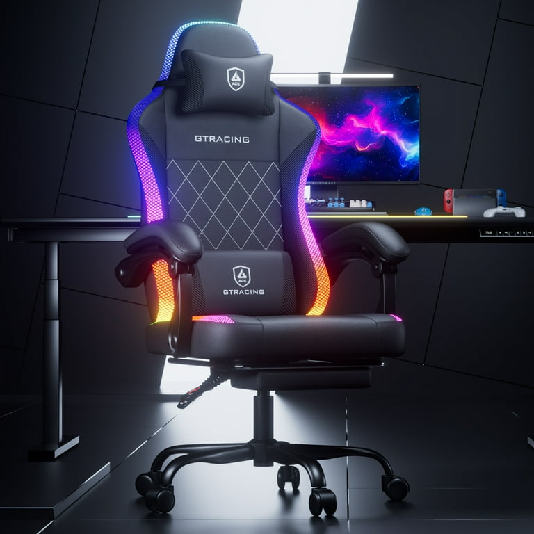 GTRACING RGB Ergonomic Gaming Chair with Massage, LED Lights