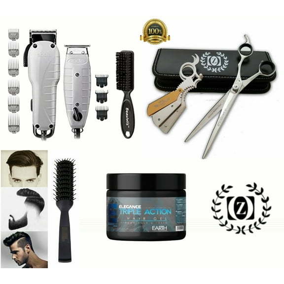 Barber Clippers Combo Hair Cutting Starter Kit Trimmer Elegance Hair Gel Brush Complete Cosmetology Beauty School Student Kit