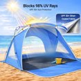 thumbnail image 2 of Beach Tent, Portable Sun Shelter for 2/3/4/6-8 Person with UPF 50+ UV Protection, Easy Setup Waterproof Beach Shade Canopy Cabana for Family Outdoor and Picnics, Fishing with Carrying Bag, 2 of 6