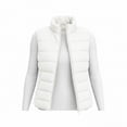 thumbnail image 7 of Womens Vest Jacket, Solid Sleeveless Zip Up Puffer Top with Pockets, Lightweight Casual Travel Layering Wear | VerBelle,White S, 7 of 7