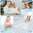 thumbnail image 5 of Lux Decor Collection Bath Tub Mat Non-Slip 40 x 16 Inch - Shower Mat for Bathtub with Suction Cups - Machine Washable (White), 5 of 9
