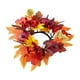 thumbnail image 2 of Corona De Velas De Plástico Vela Perfumada De Mandarina Con Hojas De Arce, Calabaza Y Bayas Para Acción De Gracias, Anillo Decorativo De Corona, 25x25x6cm (1 Unidad) Rkxzt, 2 of 9