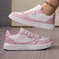 thumbnail image 5 of IEMIEMIEM Women's Breathable Sneakers Lace Mesh Low-Top Athletic Shoes Casual Sneakers Summer Fall Lightweight Non-Slip Footwear for Running, Walking, and Training Pink 9 Wide, 5 of 10