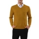thumbnail image 1 of Suéter de punto de color sólido de manga larga con cuello en V INSPIRE CHIC para hombres marrón S, 1 of 5