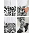 thumbnail image 6 of Unique Bargains Men's Animal Printed Flat Front Zipper Closure Party Prom Dress Pants 28 Zebra Print, 6 of 6