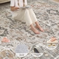 thumbnail image 3 of UERMEI 8'x10' Area Rugs for Living Room, Washable Vintage Large Area Rugs for Bedroom Dining Room Office, Retro Soft Low Pile Floral Rug Home Decor Carpet, Gray&Terracotta, 3 of 10