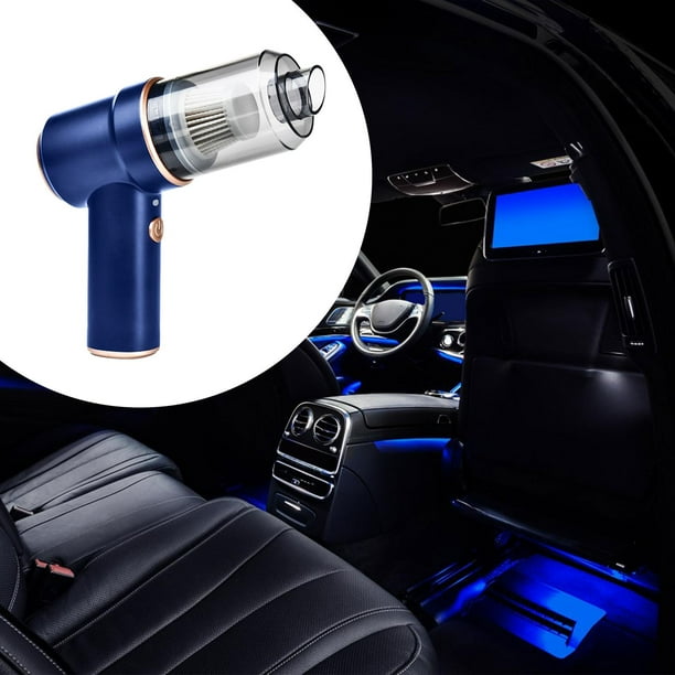 Aspiradora de mano para coche, inalámbrica, 120W, 40000R, colector de polvo de tamaño pequeño para vehículos, hogares, pelo de mascotas, versátil Azul Macarena Aspiradora de coche