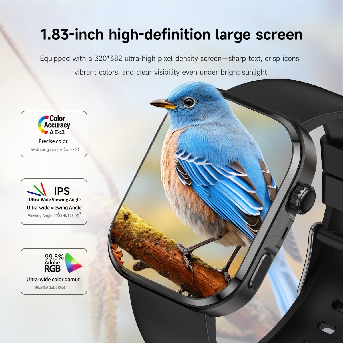 Smart Watches for Men Women, 1.83" HD Touchscreen Fitness Tracker with Bluetooth Calls, IP68 Waterproof, 120+ Sport Modes, smartwatch for iPhone Android iOS