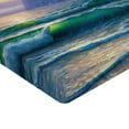 thumbnail image 2 of Ambesonne Nature Fitted Sheet, Ocean Morning Mountain, Full Size, Lilac Teal, 2 of 3