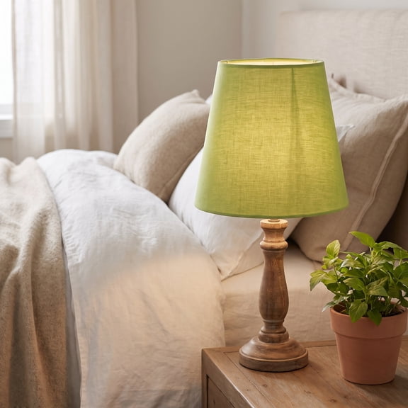 Tineasur Light Green Small Drum Lampshade Cloth Vintage Lamp Shade for Bedroom Living Room Decor