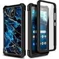 thumbnail image 6 of Nagebee Phone Case Compatible for Nokia C100 with Tempered Glass Screen Protector, Full-Body Protective Shockproof Rugged Bumper Cover Impact Resist Durable Phone Case (Sapphire), 6 of 6