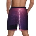 thumbnail image 4 of Daiia Thunderstorm Violet Purple Mens Swim Trunks Swim Shorts Quick Dry Swim Shorts with Mesh Lining Pockets-XX-Large, 4 of 9