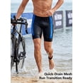 thumbnail image 3 of Qualidyne Men’s Triathlon Shorts, Padded Swim Bike Run Tri Shorts with Mesh Pockets, Quick-Dry 4-Way Stretch, 3 of 9