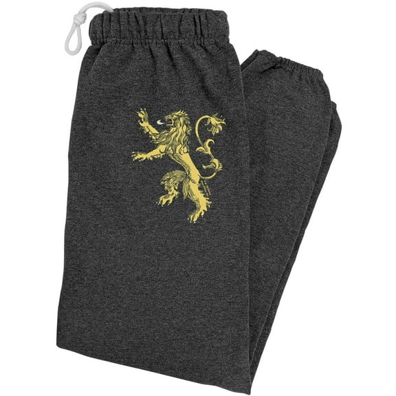 Game of Thrones Lanister Sigil Unisex Jogger Sweatpants for Men and Women, Charcoal Heather, X-Large