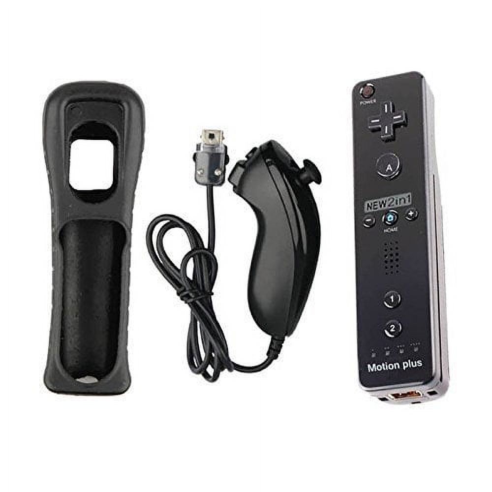 Motion Plus Remote And Nunchuck Controller For Nintendo Wii Wii U Black And White - image 2 of 4