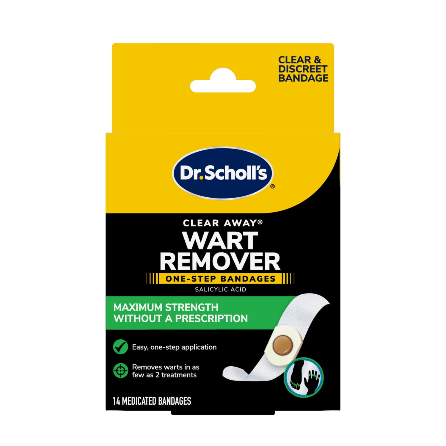 (6 pack) Dr. Scholl's Maximum Strength One Step Wart Remover, 14 Count