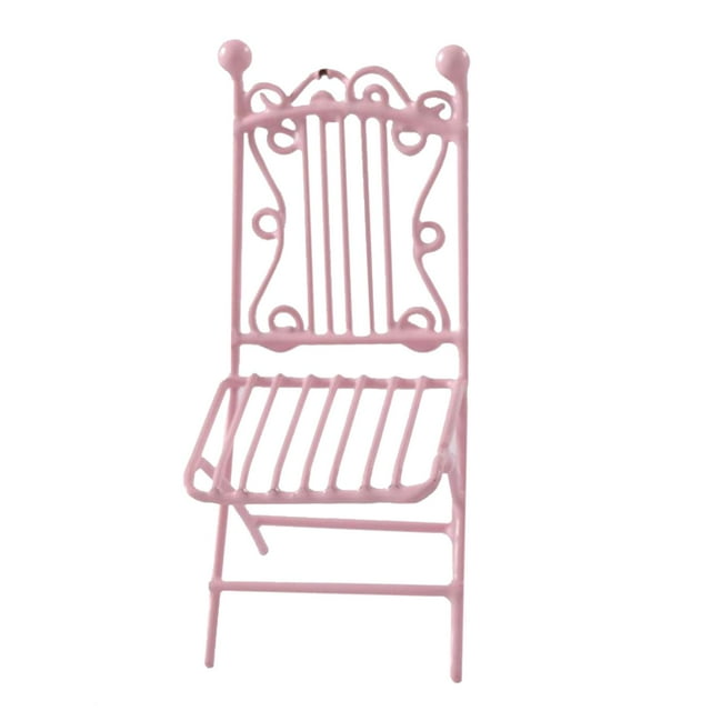 1:12 mesa sil muebles conjunto miniaturas Mini juego de mesa de jardín accesorio de hierro forjado manualidades decoración ornamento Silla Rosa Hugo juguetes de escritorio en miniatura