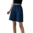 thumbnail image 2 of Sngxgn Women's Cotton Shorts, Pull-on Gym Shorts Casual Shorts(Navy,XL), 2 of 4