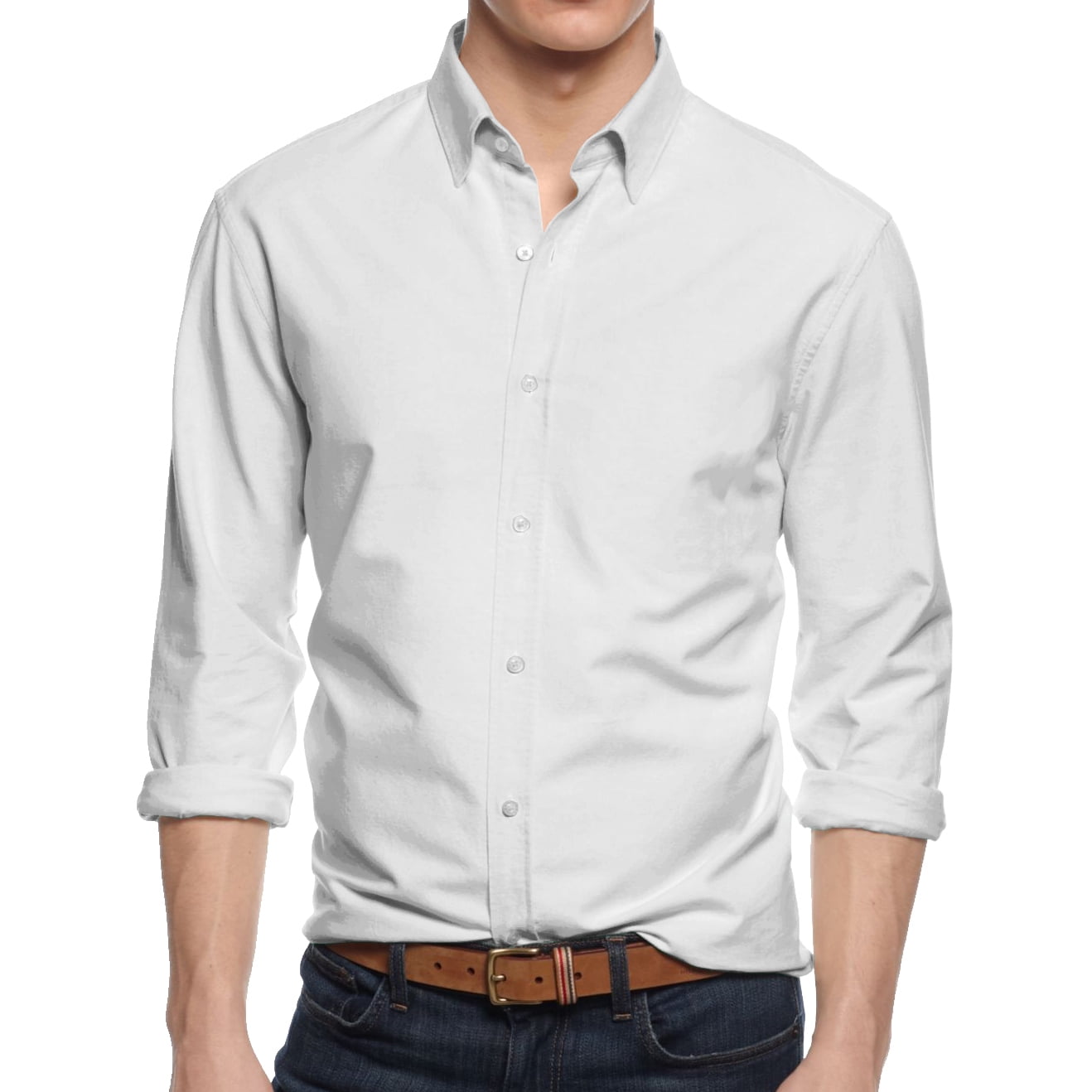 mens long sleeve button down collar shirts