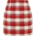 thumbnail image 1 of Jupe Mini à Carreaux pour Femmes Taille Haute Ligne A Jupe Crayon Automne, 1 of 6