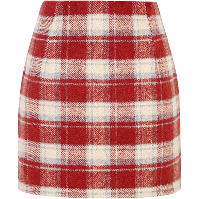 Jupe Mini à Carreaux pour Femmes Taille Haute Ligne A Jupe Crayon Automne