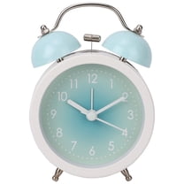 REGALWOVEN Metal Alarm Clock Gradient Colorful Design, Lound Clear Alarms for Bedroom, Living Room Lake Green 3.3"L x 2.0"W x 5.1"H