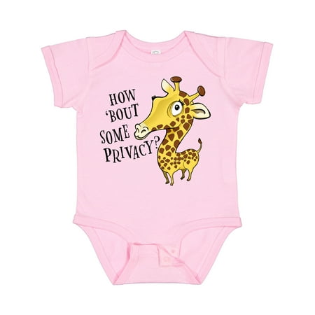 

Inktastic How Bout Some Privacy- Cute Giraffe Gift Baby Boy or Baby Girl Bodysuit
