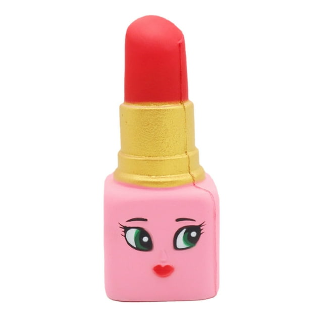 Hot Soft Beauty Lipstick Slow Rising Stress Toy Pu Lipstick Slow Simulation Stress Puzzle Children Pinch Music Toy Decoration