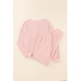 thumbnail image 2 of ABPHQTO Conjunto de ropa de casa de manga larga de punto gofrado térmico rosa para mujer, 2 of 5