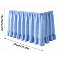 thumbnail image 2 of Blue Checkered Ruffled Table Skirt, Detachable Wrap‑Around Table Curtain With Fastener Tape, Under‑Table Concealment Cover For Wedding Banquet, Buffet, Party, Podium Decoration (Blue), 2 of 6