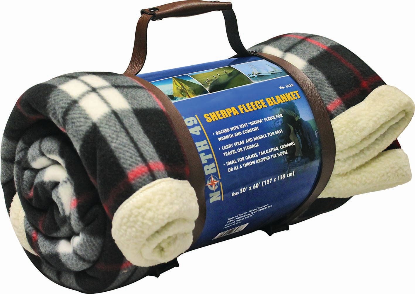 North 49 Sherpa Fleece Cozy Camping Blanket Throw - 50" x 60"
