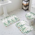 thumbnail image 3 of Eucalyptus Leaves Daisy Bathroom Rugs Set Summer Farmhouses Flower Non Slip Absorbent Soft Bath Mats 3 Piece Set with Bathroom Rug, U-Shaped Floor Mat, Toilet Seat Cover Large Size, 3 of 9