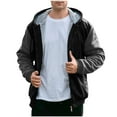 thumbnail image 5 of LpwkSSA Men's Winter Casual Solid Color Hooded Coats Long Sleeve Light Weight Zipper Pocket Jacket Comfort Outwear Gray M, 5 of 7