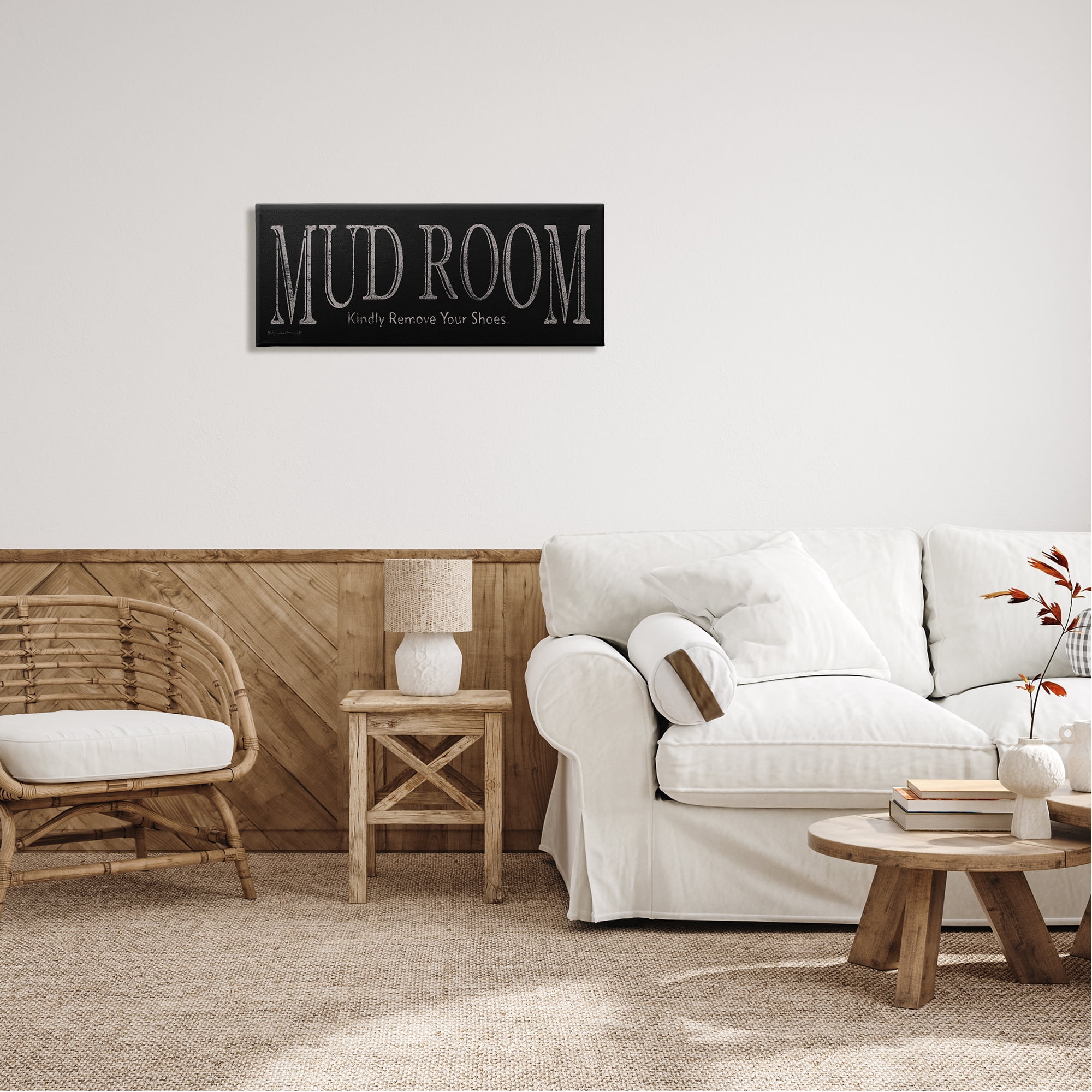 Stupell Mud Room Remove Shoes Reminder Inspirational Painting Gallery Wrapped Canvas Print Wall Art