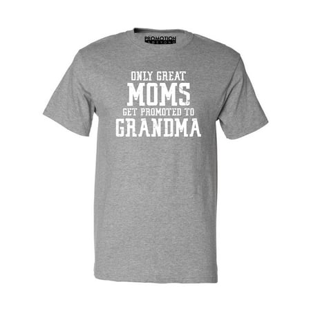 P&B Only Great Mom Get Promoted to Grandma Men's T-shirt, Heather Gray,