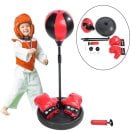 Walfront Kids Punching Bag, Inflatable Adjustable & Freestanding Speed Punching Bag with Boxing Gloves and Pump for Toddlers to 7 Years Kids, Adjustable Height