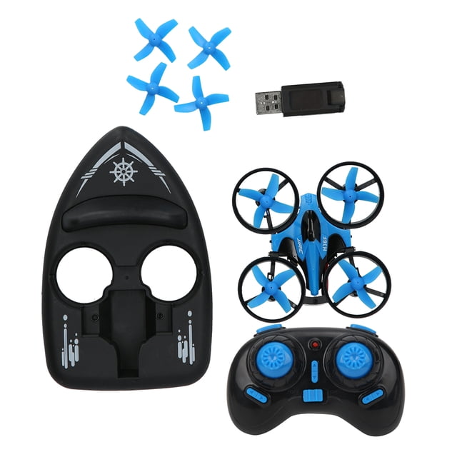 Dron RC de juguete con modo sin cabeza que gira y gira, barco de control remoto eléctrico para tierra y agua, juguete para niños, azul