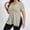 Beige, variant on Cotton Womens Tops Plus Size Ribbed Blouses Plain Short Sleeve Side Vent Orange Shirts for Women