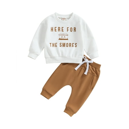 

Canis Cute Baby 2Pcs Fall Outfits featuring Long Sleeve Letter Cookie Print Tops and Pants